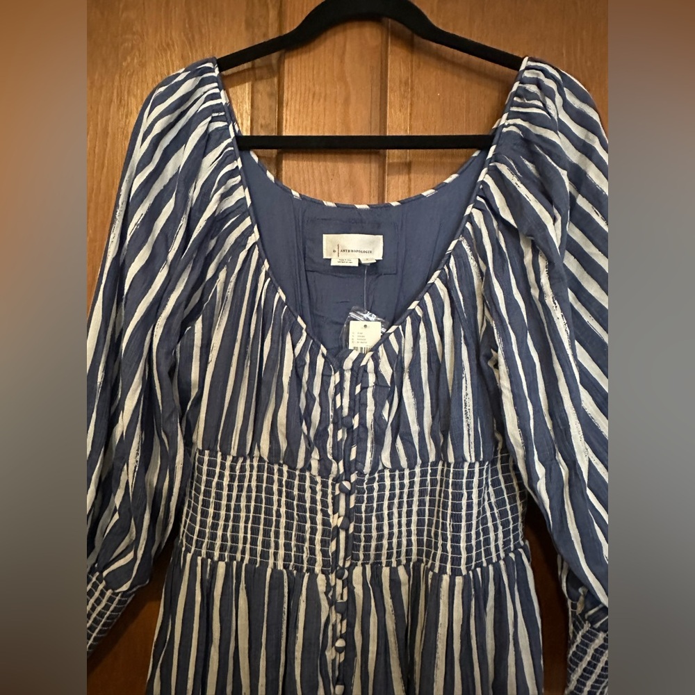 By Anthropologie Long Sleeved Sweetheart Midi Dress - Picture 3 of 9